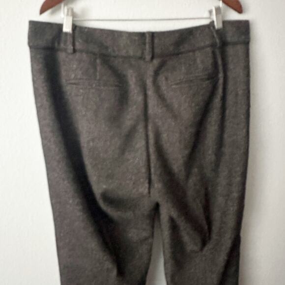 Ann Taylor Wool Tweed Dark Brown Silk Trim Slim Leg Pants Women’s Size 14 - Picture 7 of 12